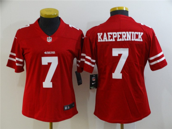 Women's NFL San Francisco 49ers #7 Colin Kaepernick Red Vapor Untouchable Limited Stitched Jersey(Run Small)